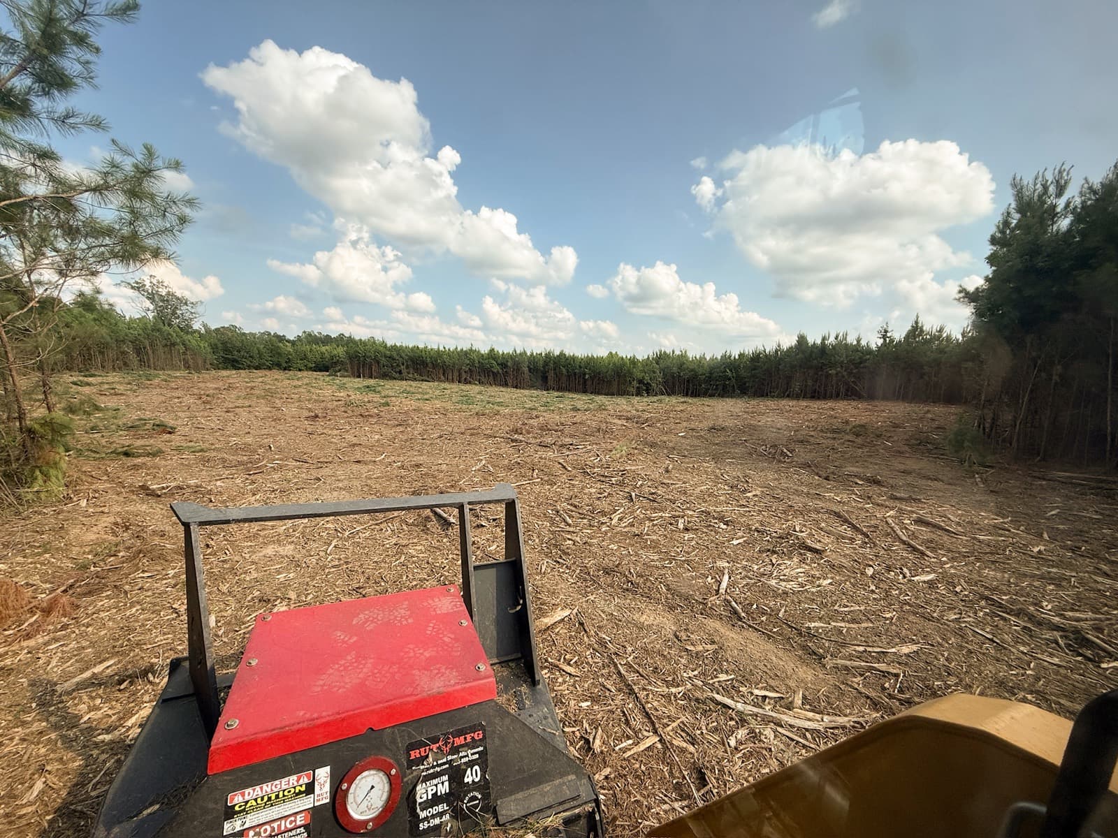 The Lake Gaston tract mid-clearing during forestry mulching